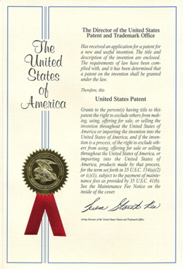 Patent No. US 8488837